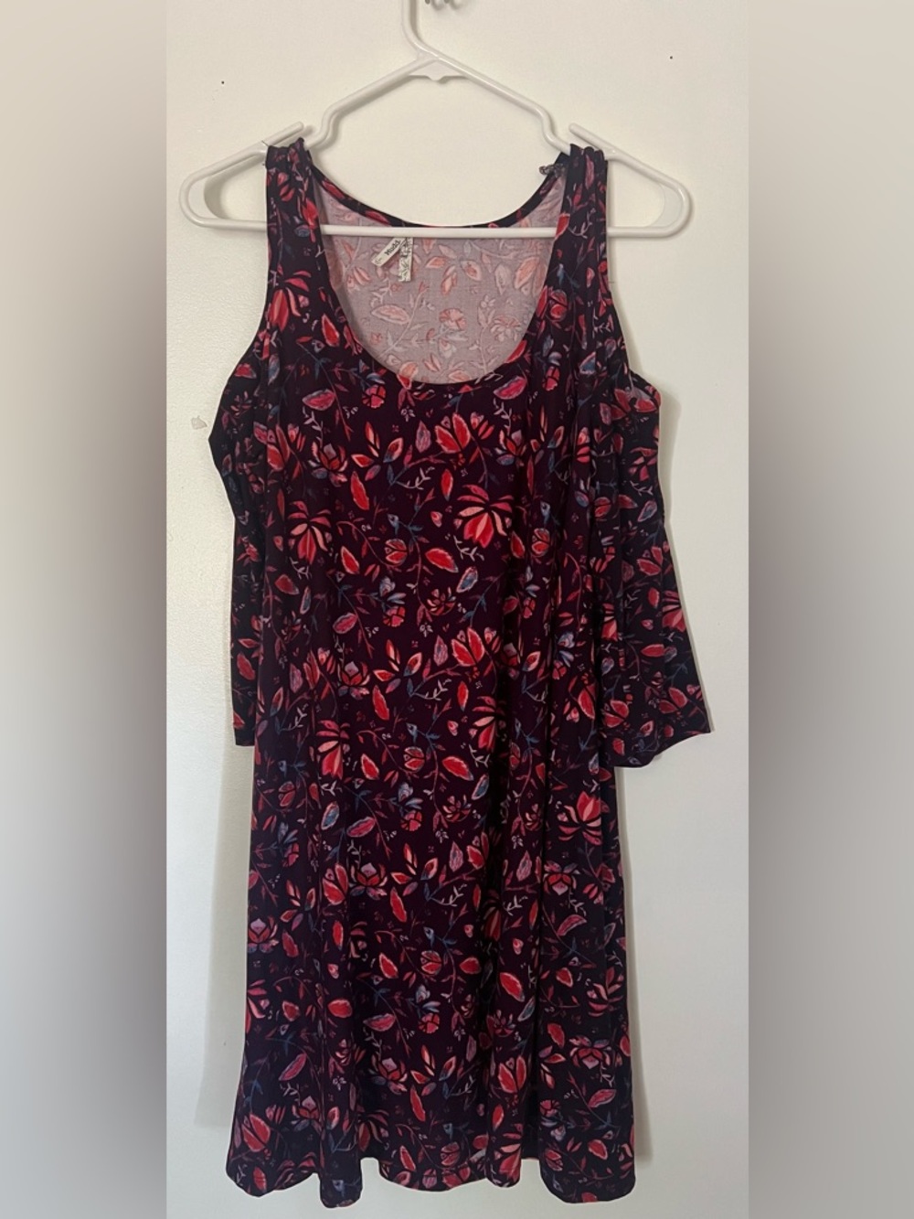 Mudd Floral Maxi Dress in Lavender and Burgundy